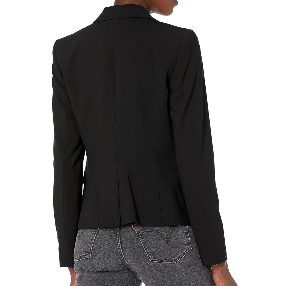 Calvin Klein Women's Two Button Lux Blazer, Medium, Black - Picture 8 of 8